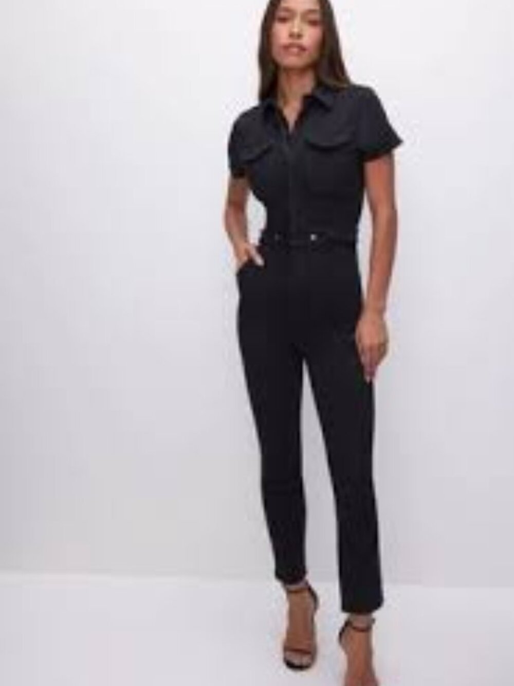 Good American Black Fit to Success Jumpsuit  Size M NWT